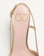 VLOGO SIGNATURE SLINGBACK PUMP IN LAMINATED NAPPA LEATHER 80MM - Image 3
